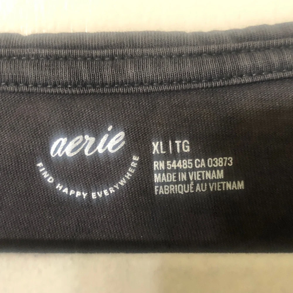 aerie Washed V-Neck Tee in Charcoal - Picture 3 of 3